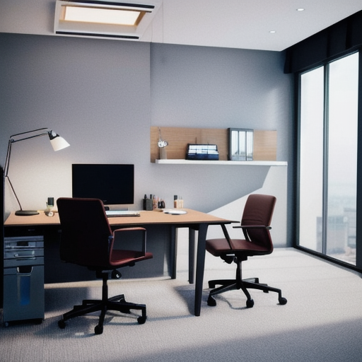 Executive analytics workspace with business intelligence displays, no people